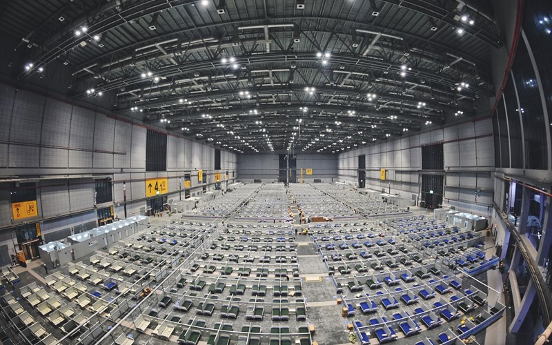 上海國家會(huì)展中心方艙醫(yī)院3號(hào)館全景