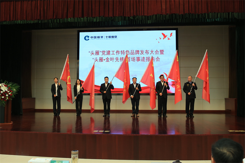 組建“頭雁·金葉之光”志愿服務(wù)隊、“頭雁·金葉展翅”文藝宣傳服務(wù)隊并進行授旗。