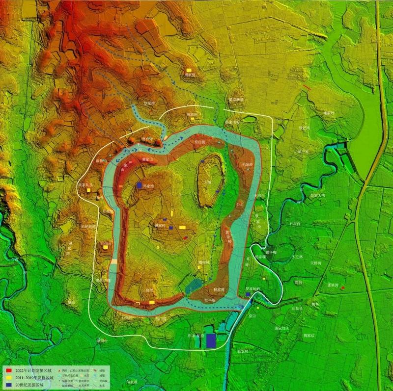 石家河古城布局圖。天門石家河城址考古隊(duì)供圖