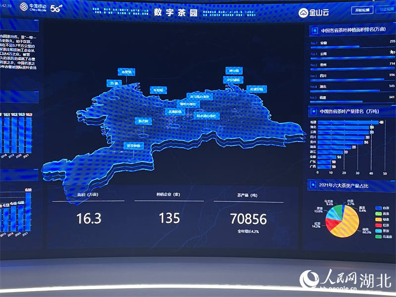 數(shù)字茶園監(jiān)測平臺。人民網(wǎng) 關喜艷攝