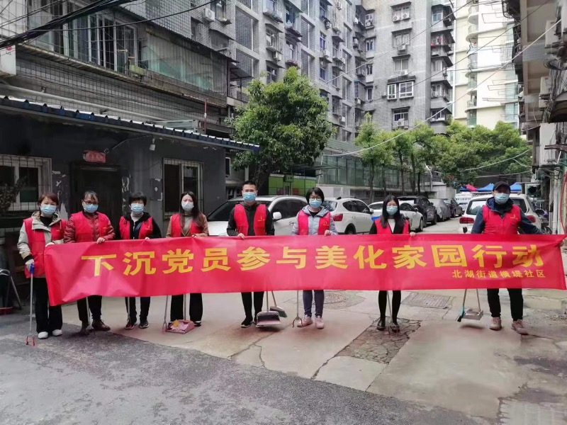 下沉黨員參與美化家園行動(dòng)。江漢區(qū)橫堤社區(qū)供圖