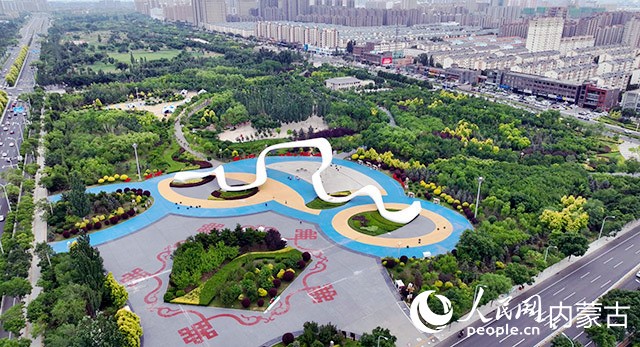 航拍絲綢之路公園。 人民網(wǎng) 孟佳澍 攝