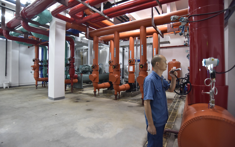 正在使用中的地源熱泵空調系統(tǒng)。駱毅攝