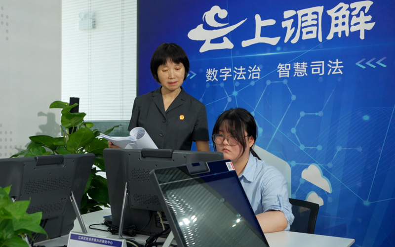 遠(yuǎn)程調(diào)解室。江岸區(qū)綜治中心供圖