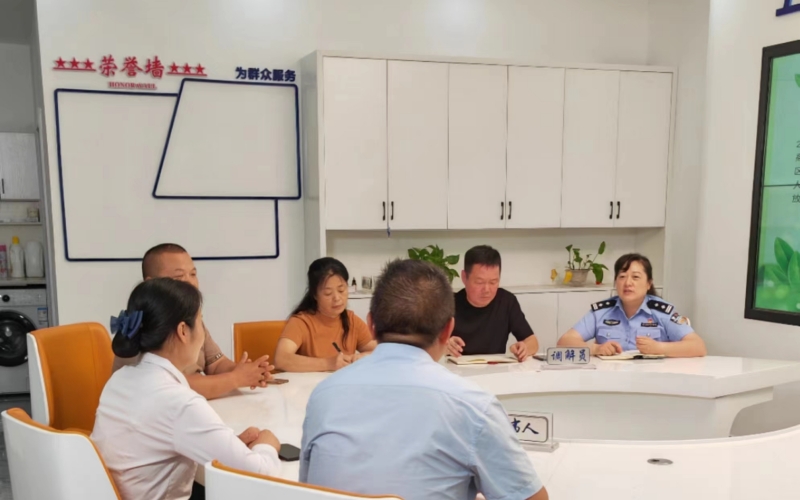 武漢市公安局武昌區(qū)梅苑派出所“三所聯(lián)動”調解糾紛。武漢市公安局供圖