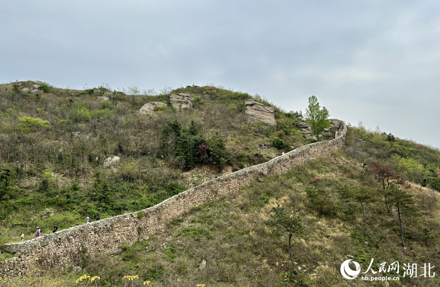遠(yuǎn)遠(yuǎn)望去，龍王尖古石寨宛如長(zhǎng)城一隅。人民網(wǎng)記者 張沛攝