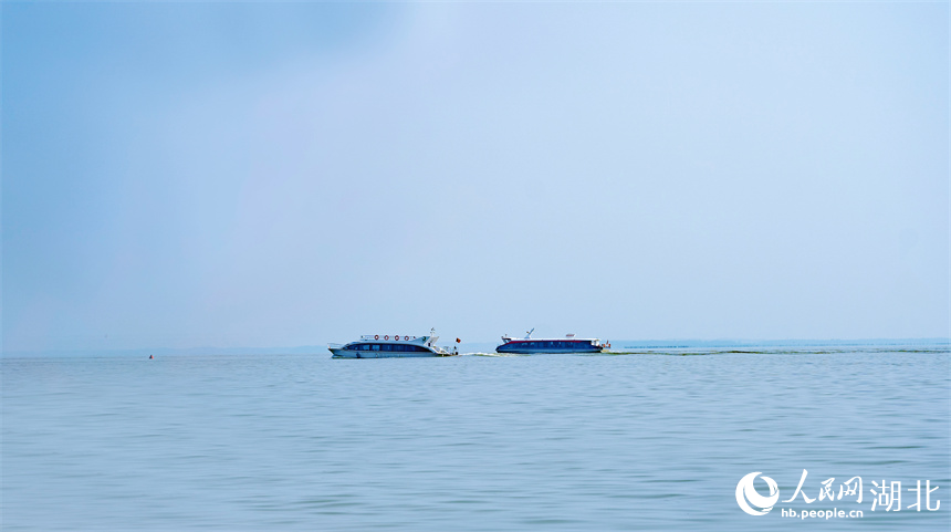 正在前往梁子島的快艇。人民網(wǎng)記者 周倩文攝