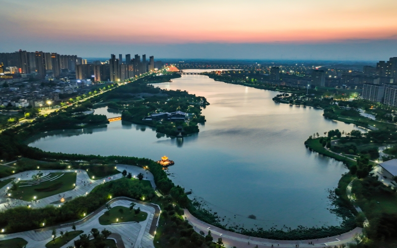 北湖景色。天門市委宣傳部供圖