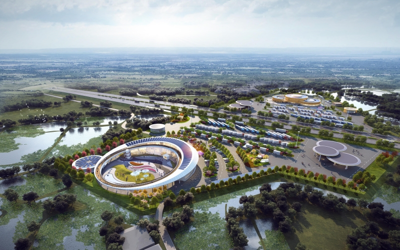 武昌魚服務(wù)區(qū)效果圖。