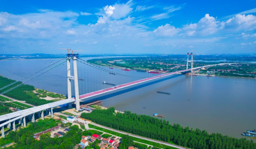 武漢雙柳長江大橋合龍 新洲鄂州將5分鐘互通
