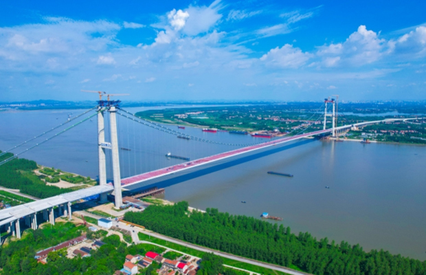 武漢雙柳長江大橋合龍 新洲鄂州將5分鐘互通